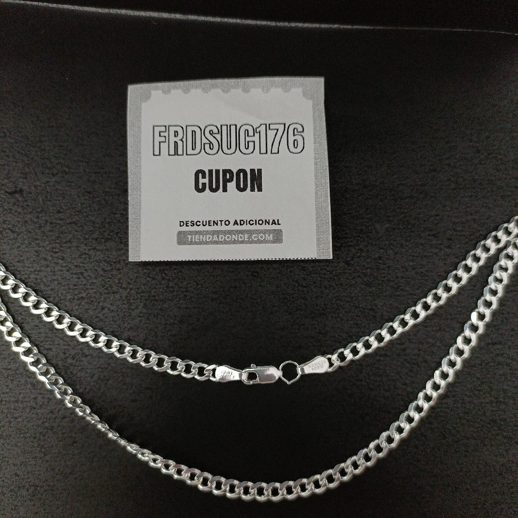CADENA TEJIDO BARBADO PLATA .925 60 CM 14 GR (NUEVO)