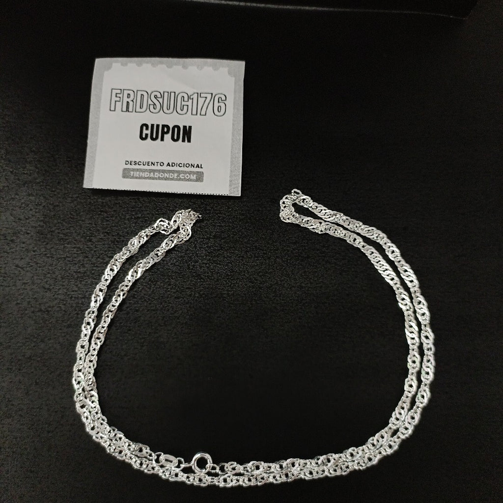 CADENA TEJIDO MEDIO TORZAL PLATA .925 55 CM 5.8 GR (NUEVO)