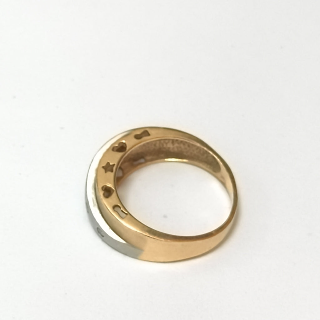 ANILLO ORO COMBINADO 14 K 4,60 GRMS (SEMINUEVO)