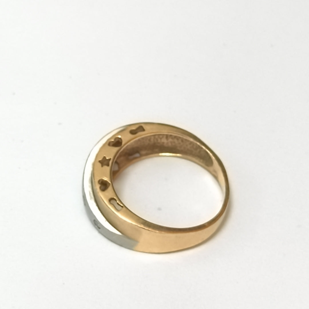ANILLO ORO COMBINADO 14 K 4,60 GRMS (SEMINUEVO)