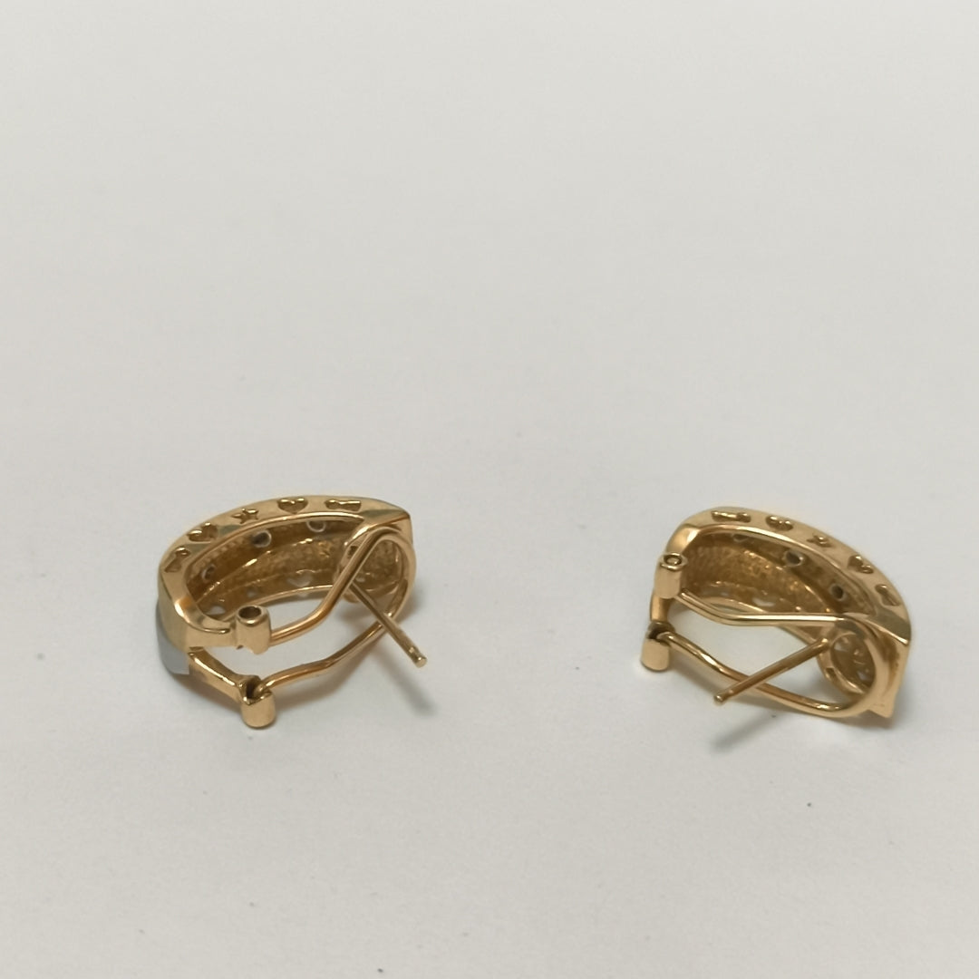 ARETES PAR ORO COMBINADO 14 K 7,40 GRMS (SEMINUEVO)