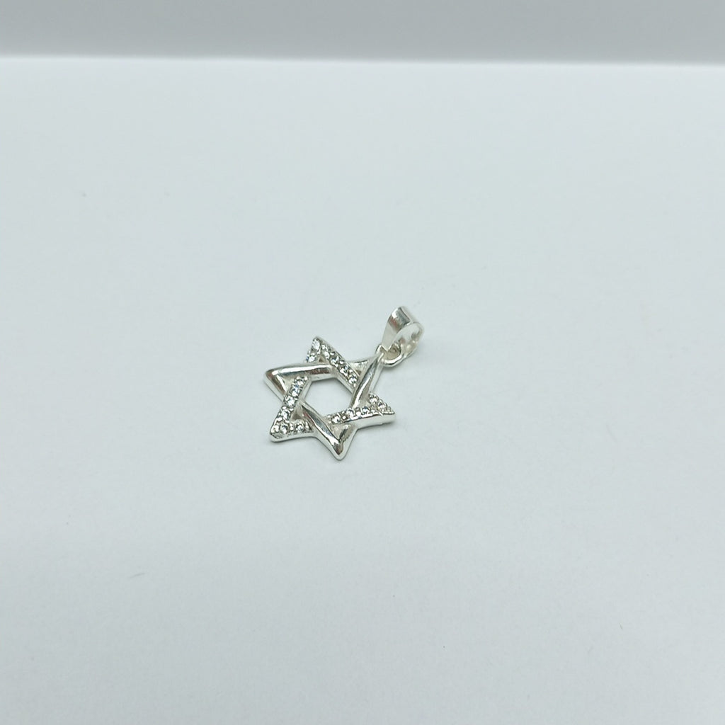 DIJE ESTRELLA DE DAVID C/CIRCONIAS PLATA .925 2.7 GR (NUEVO)