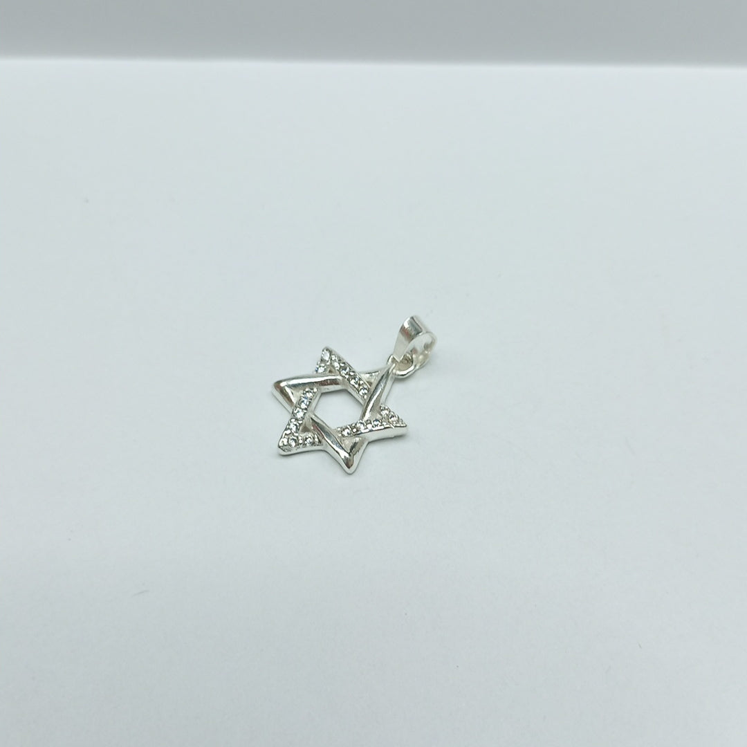 DIJE ESTRELLA DE DAVID C/CIRCONIAS PLATA .925 2.7 GR (NUEVO)