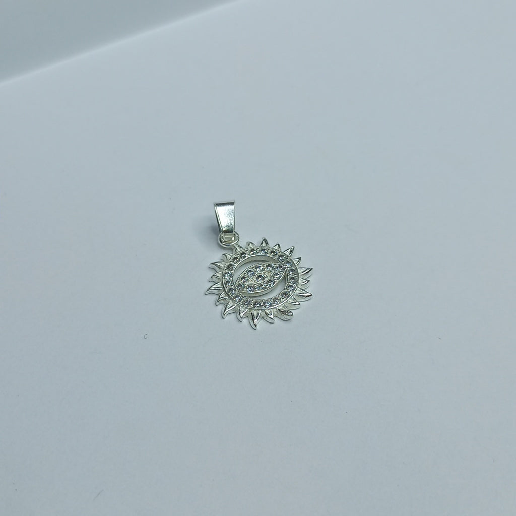DIJE OJO MAGICO CON CIRCONIAS PLATA .925 2 GR (NUEVO)