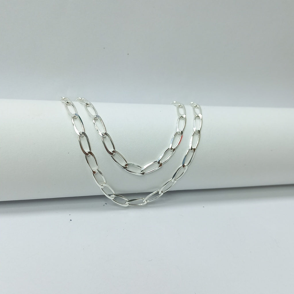 CADENA TEJIDO ESLABONES PLATA .925 60 CM 10.9 GR (NUEVO)