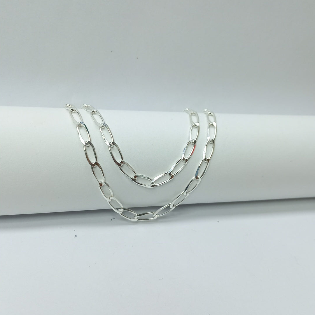 CADENA TEJIDO ESLABONES PLATA .925 60 CM 10.9 GR (NUEVO)