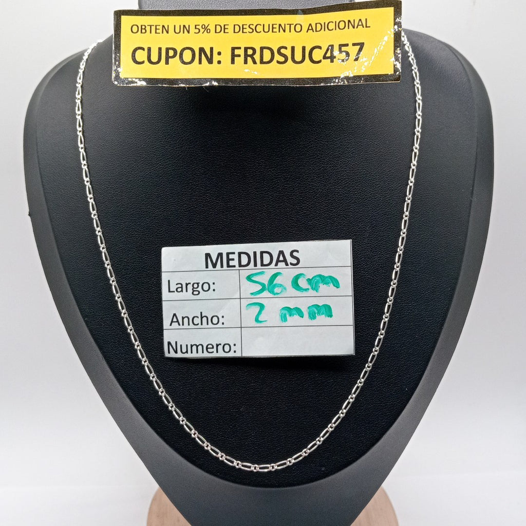 CADENA TEJIDO 1X1 PLATA .925 55 CM 3.3 GR (NUEVO)