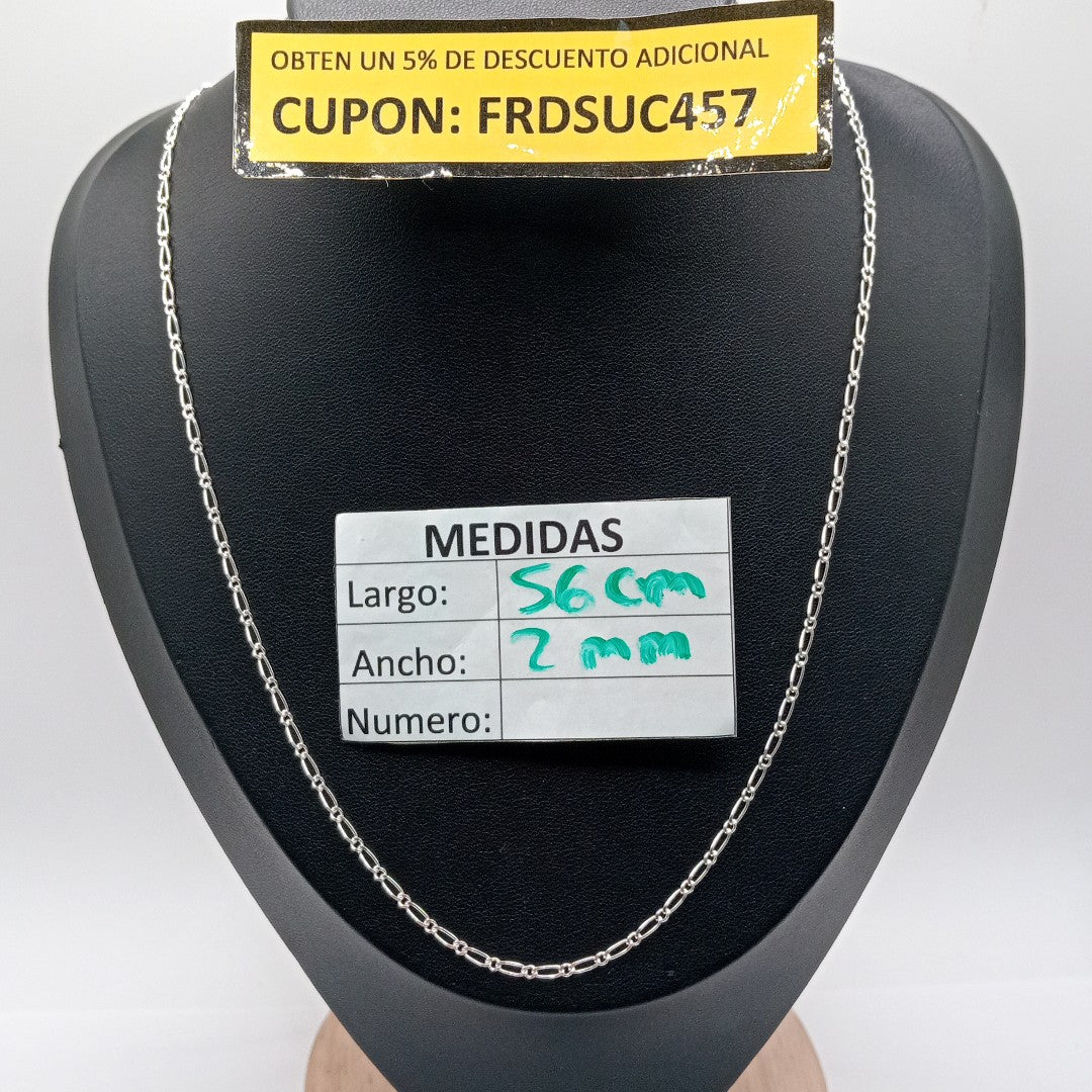 CADENA TEJIDO 1X1 PLATA .925 55 CM 3.3 GR (NUEVO)