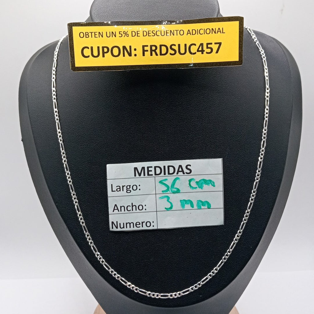 CADENA TEJIDO 3X1 PLATA .925 55 CM 4.4 GR (NUEVO)