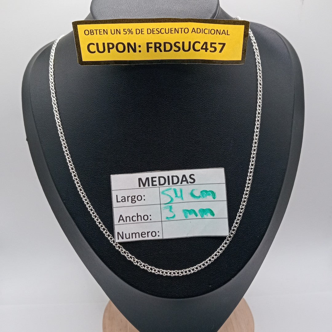 CADENA TEJIDO ESLABONES PLATA .925 55 CM 3.8 GR (NUEVO)