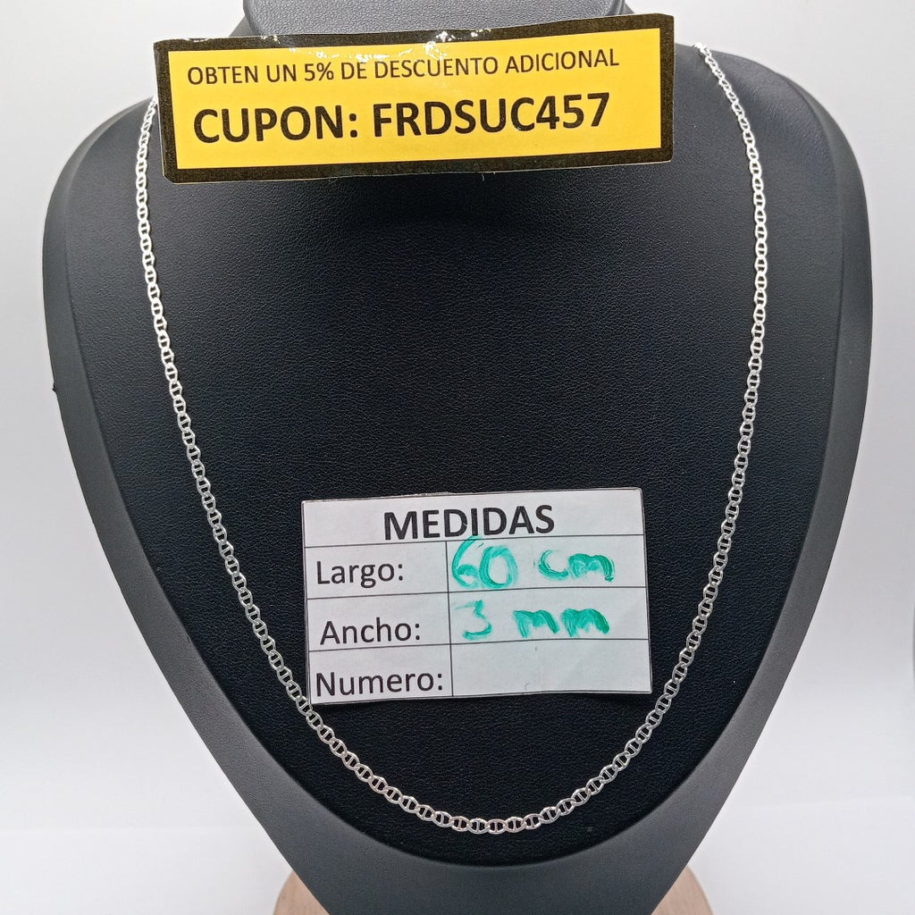 CADENA TEJIDO GUCHI PLATA .925 60 CM 3.8 GR (NUEVO)