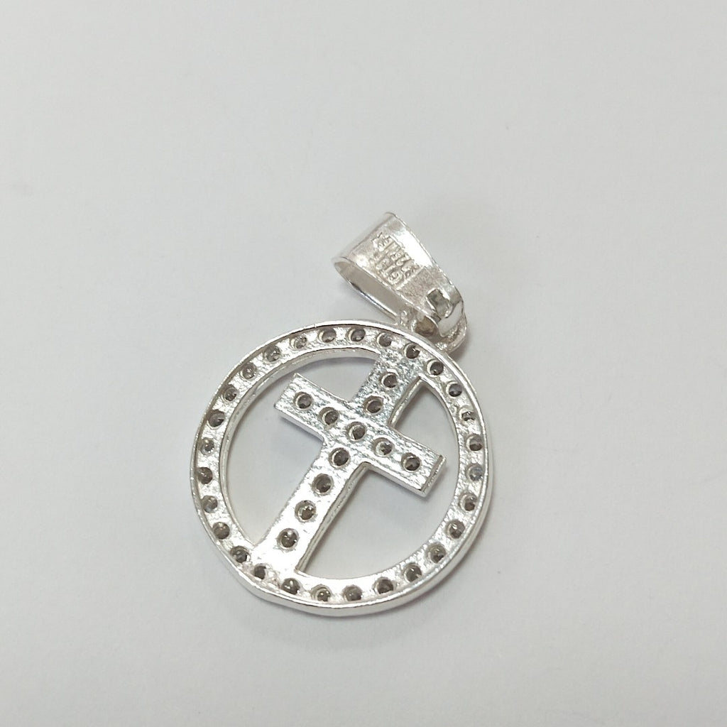 DIJE CRUZ C/CIRCONIAS PLATA .925 2.4 GR (NUEVO)