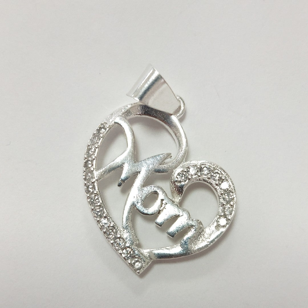 DIJE CORAZON C/CIRCONIAS PLATA .925 3.1 GR (NUEVO)