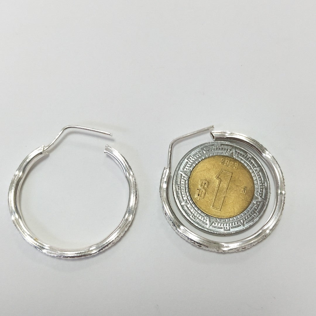 PAR ARRACADAS LABRADAS PLATA .925 2.6 GR (NUEVO)