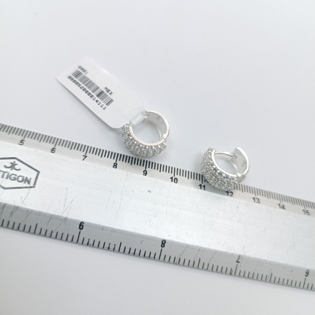 HUGGIES C/CIRCONIAS PLATA .925 5.4 GR (NUEVO)