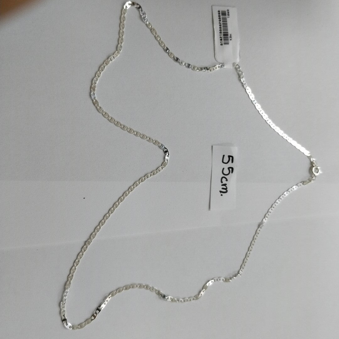 CADENA TEJIDO ESPEJO PLATA .925 55 CM 3.8 GR (NUEVO)