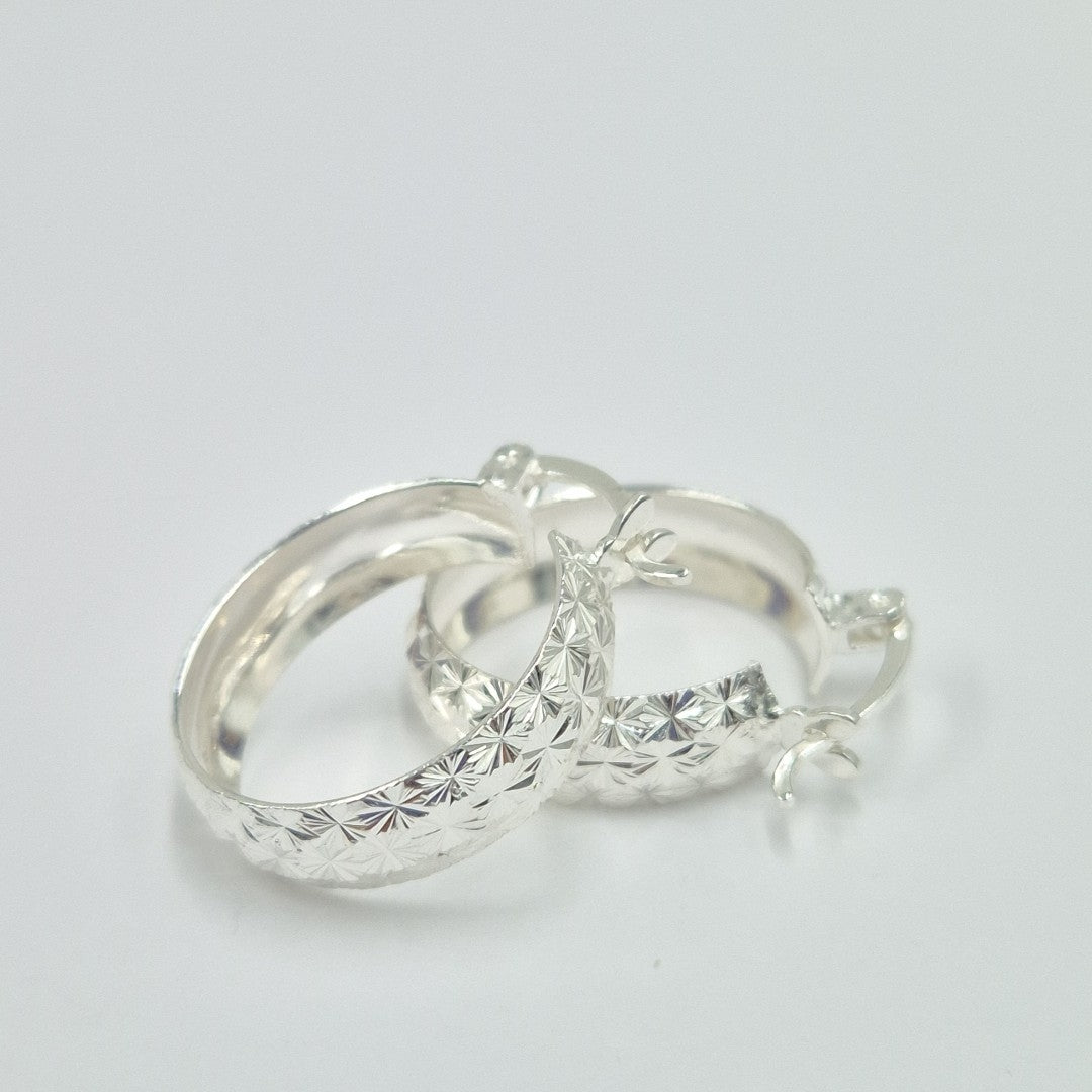 PAR ARRACADAS FACETADAS PLATA .925 3.4 GR (NUEVO)