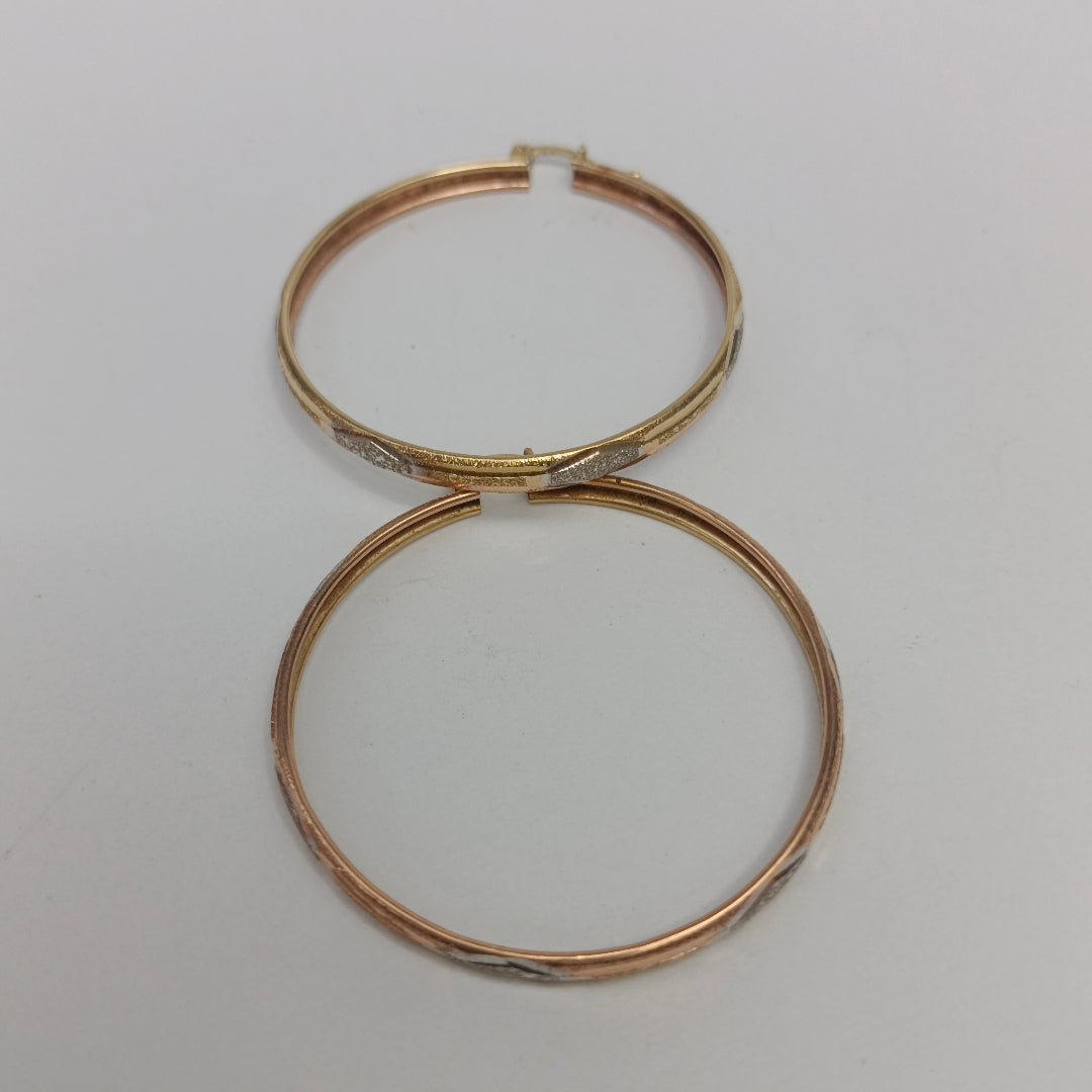 ARRACADAS PAR ORO, ORO COMBINADO 14 K 5.8 GRMS (SEMINUEVO)