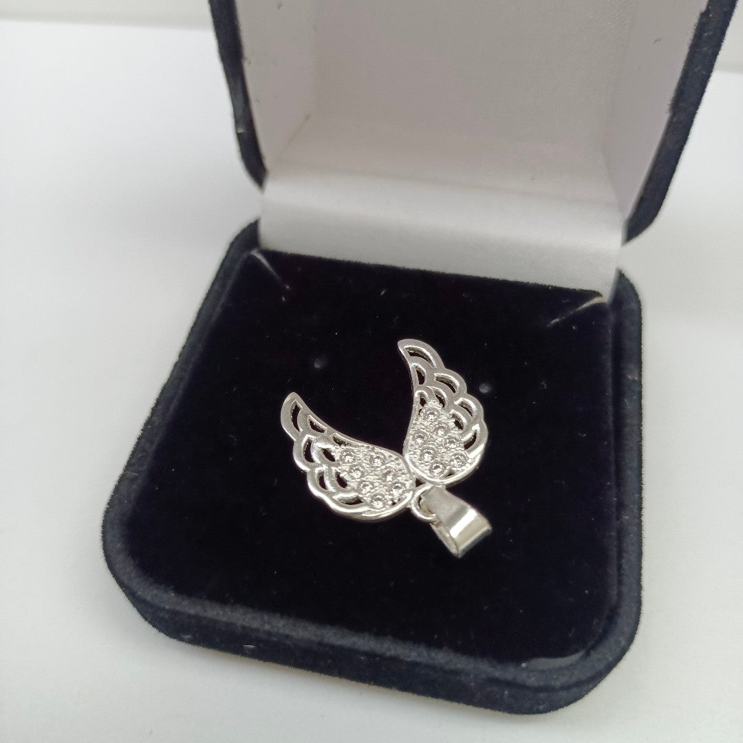 DIJE ALAS C/CIRCONIAS PLATA .925 2.4 GR (NUEVO)