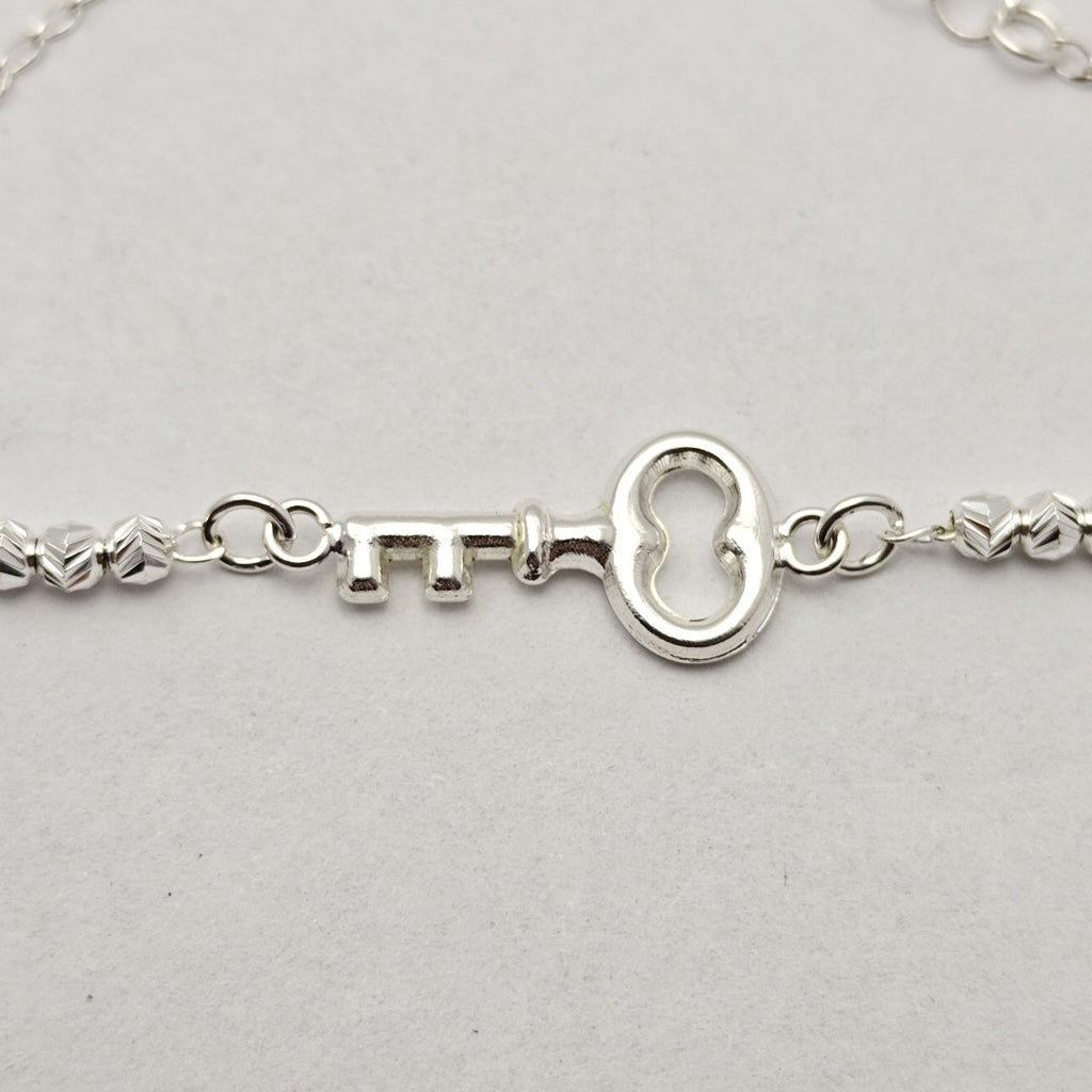 PULSERA TEJIDO LLAVE PLATA .925 18 CM 2.3 GR (NUEVO)
