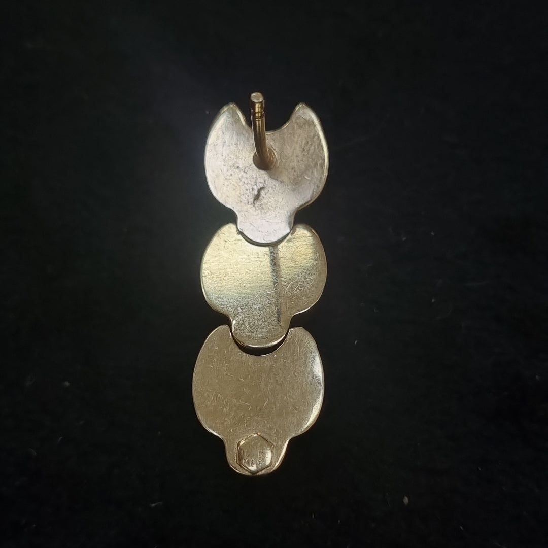 ARETES PAR ORO,ORO COMBINADO 14 K 3,20 GRMS (SEMINUEVO)