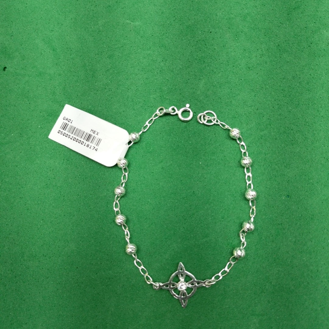 PULSERA TEJIDO ESPECIAL PLATA .925 18 CM 2.8 GR (NUEVO)