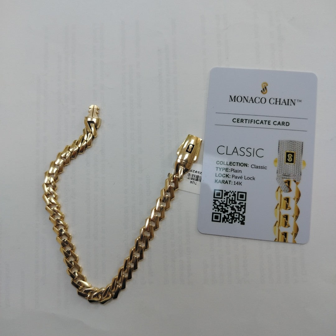 PULSERA CABALLERO MONACO ORO 14K 10.7 (NUEVO)