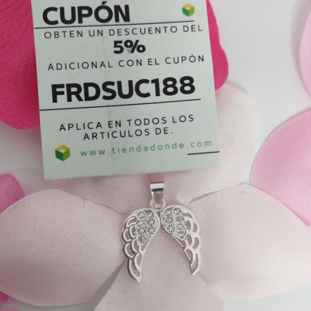 DIJE ALAS C/CIRCONIAS PLATA .925 2.2 GR (NUEVO)