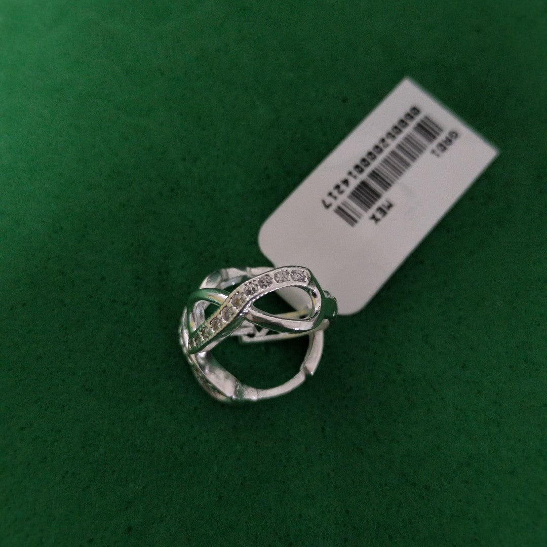 HUGGIES INFINITO CIRCONIAS PLATA .925 2.4 GR (NUEVO)