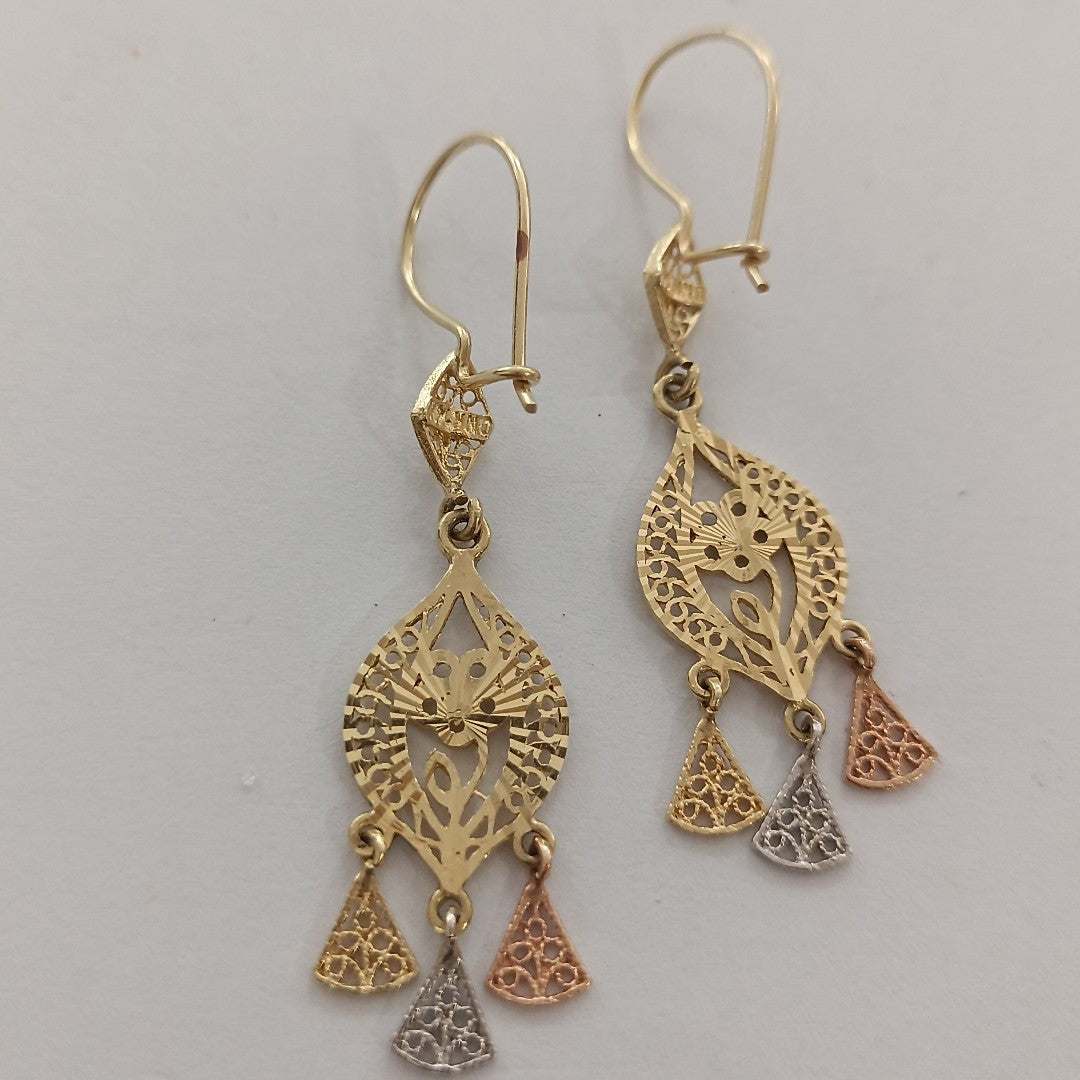 ARETES PAR ORO COMBINADO 14 K 3,50 GRMS (SEMINUEVO)