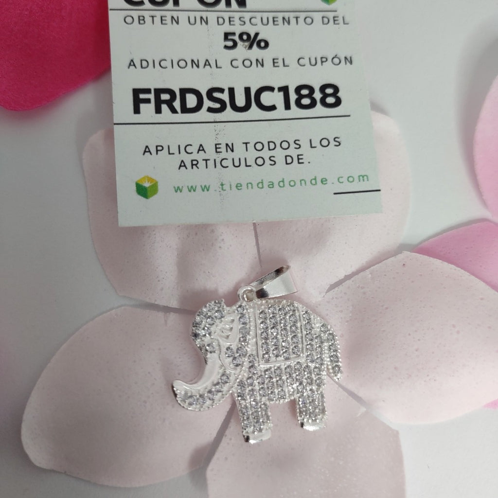 DIJE ELEFANTE C/CIRCONIAS PLATA .925 5.2 GR (NUEVO)