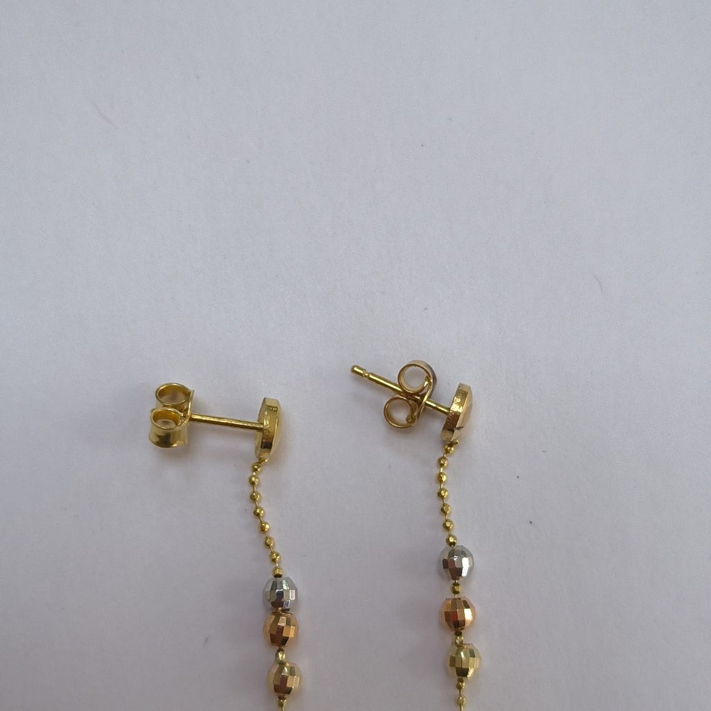 ARETES PAR ORO COMBINADO 14 K 2,20 GRMS (SEMINUEVO)