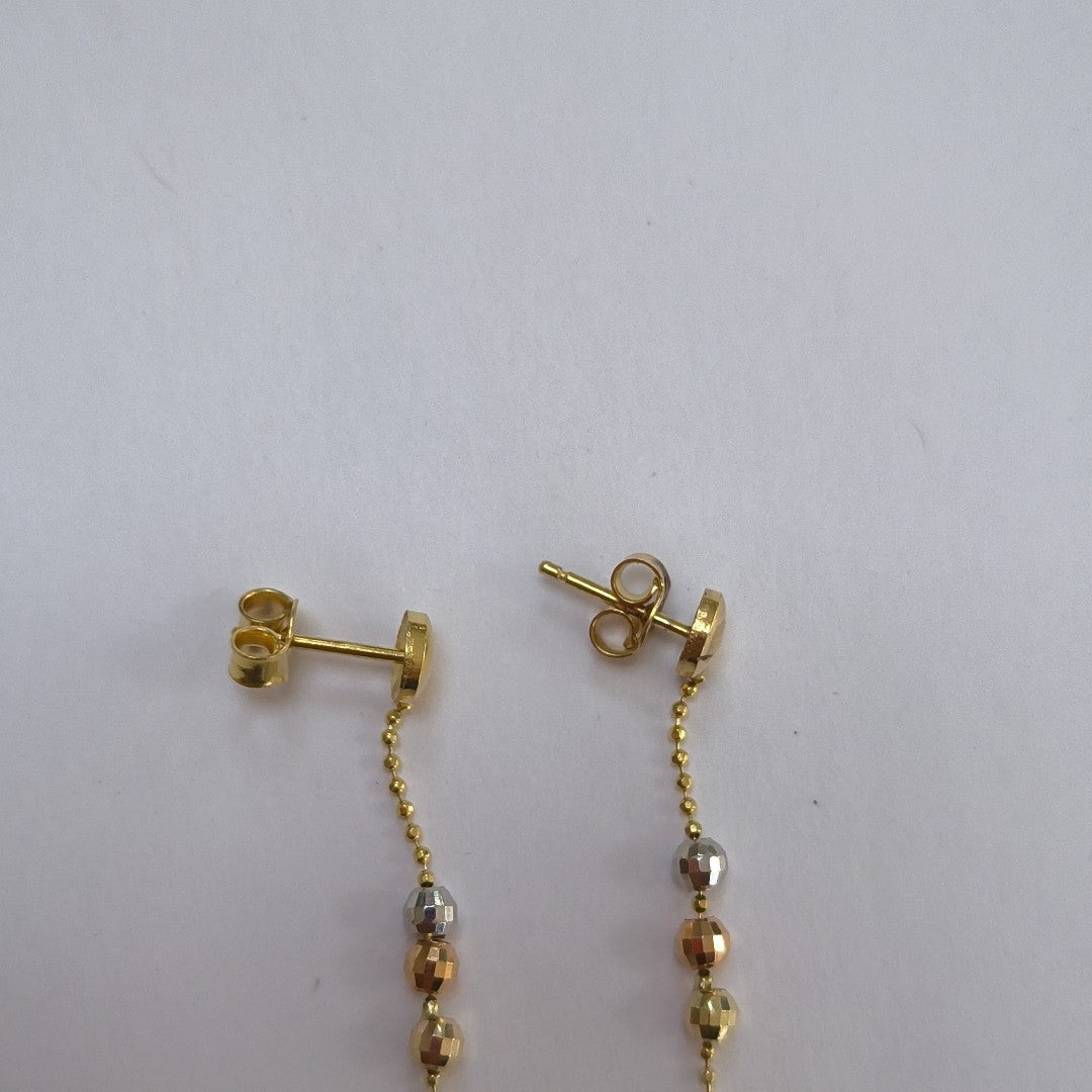 ARETES PAR ORO COMBINADO 14 K 2,20 GRMS (SEMINUEVO)