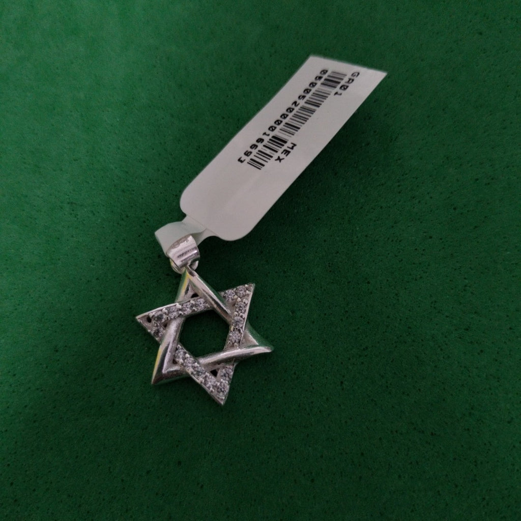 DIJE ESTRELLA DE DAVID C/CIRCONIAS PLATA .925 2.6 GR (NUEVO)