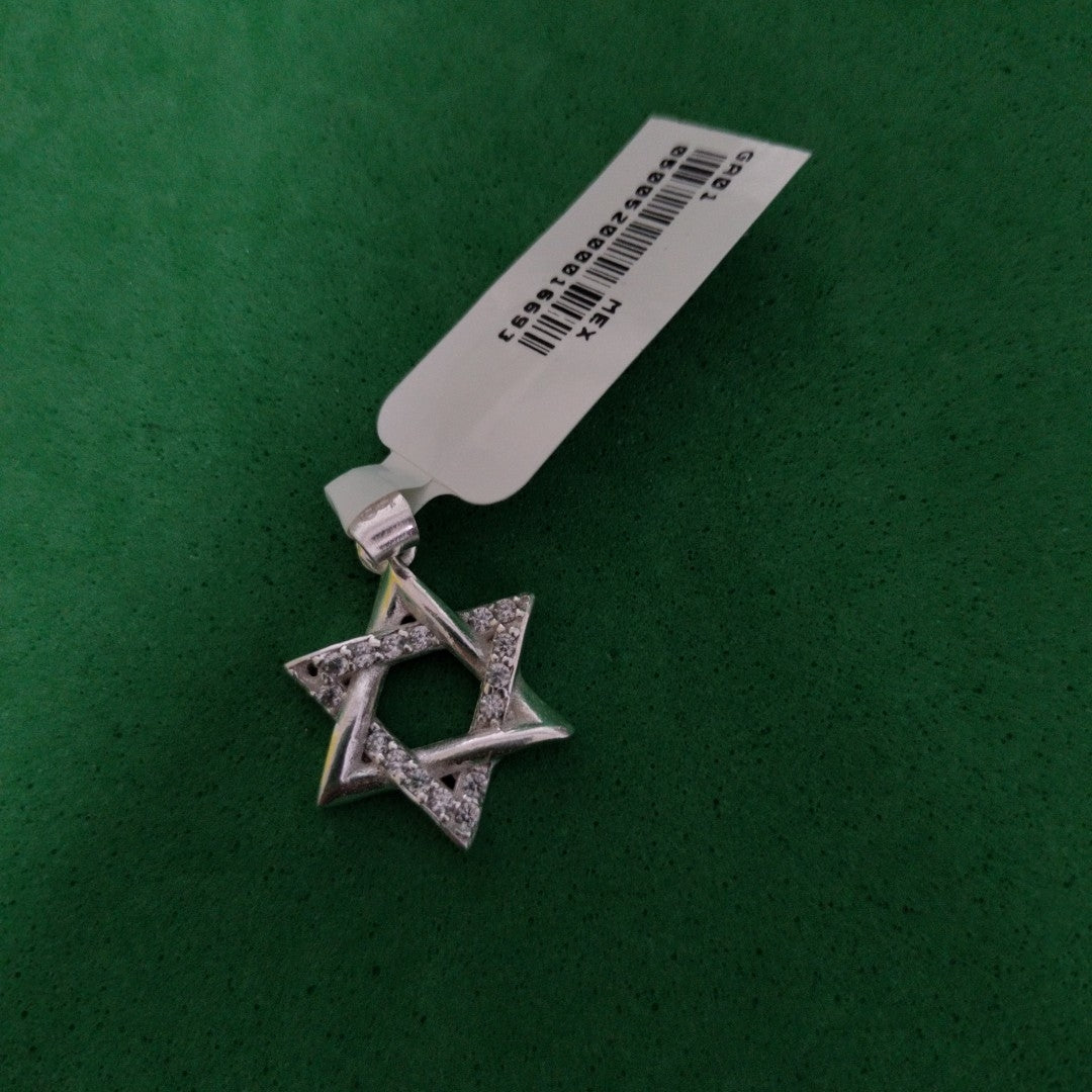 DIJE ESTRELLA DE DAVID C/CIRCONIAS PLATA .925 2.6 GR (NUEVO)