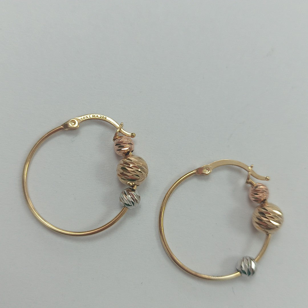 ARRACADAS PAR ORO 14 K 2.2 GRMS (SEMINUEVO)