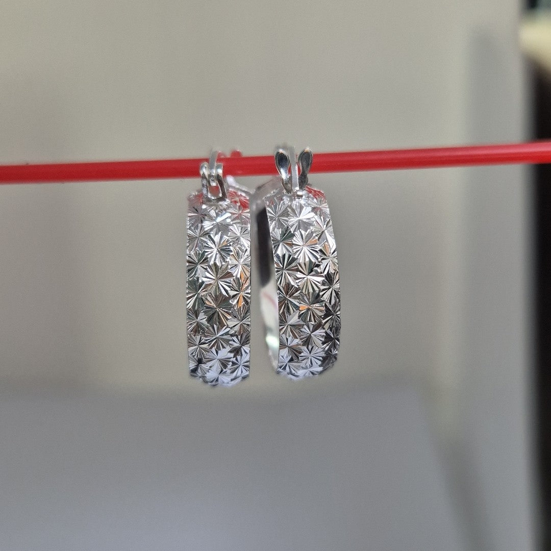 PAR ARRACADAS FACETADAS PLATA .925 3.4 GR (NUEVO)
