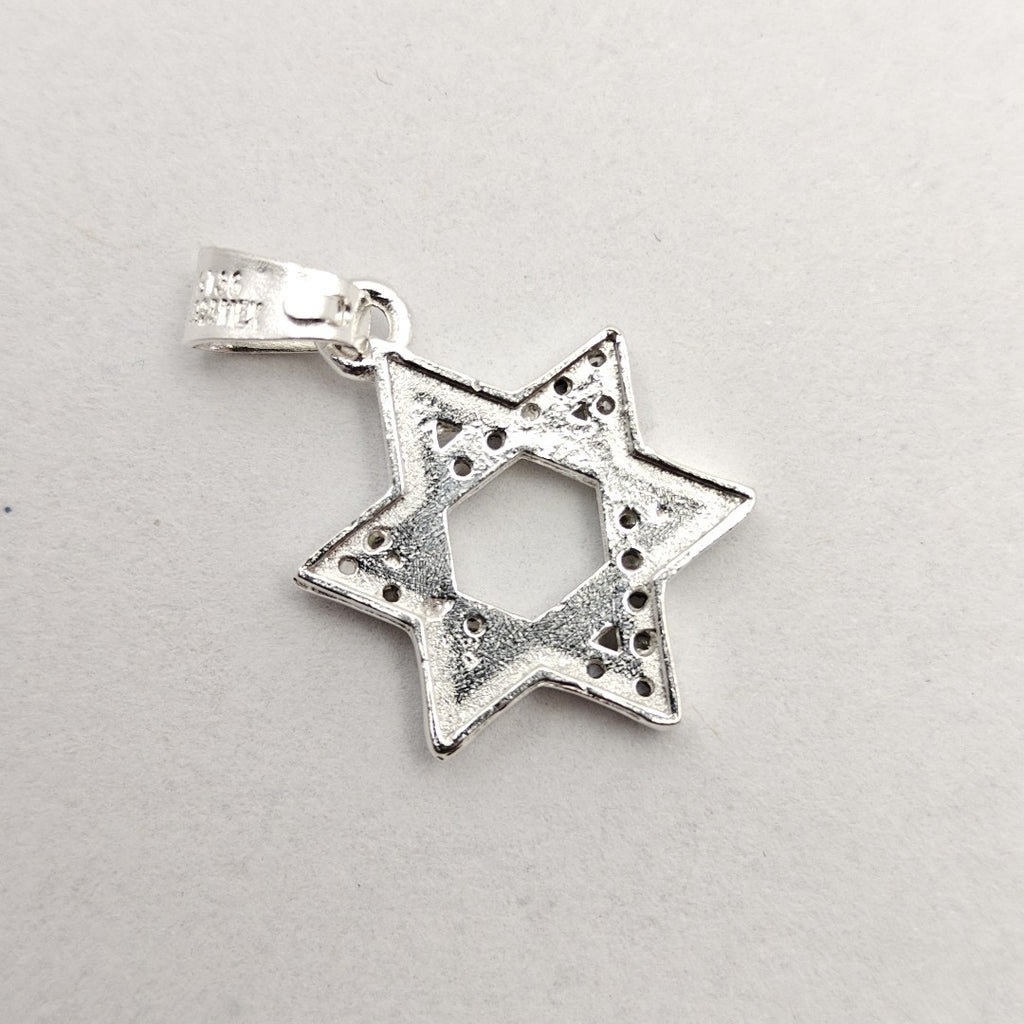 DIJE ESTRELLA DE DAVID C/CIRCONIAS PLATA .925 2.6 GR (NUEVO)