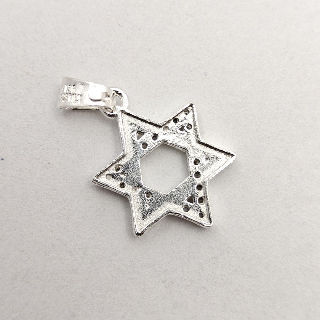 DIJE ESTRELLA DE DAVID C/CIRCONIAS PLATA .925 2.6 GR (NUEVO)