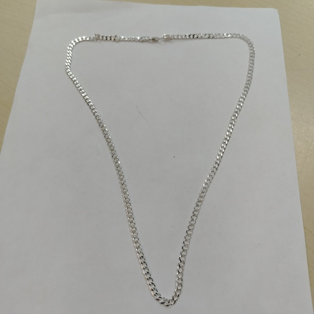 CADENA TEJIDO BARBADO PLATA .925 60 CM 13.7 GR (NUEVO)