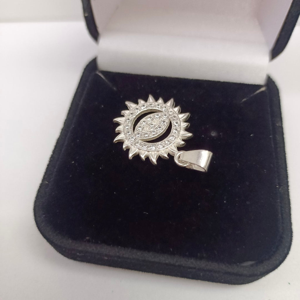 DIJE OJO MAGICO CON CIRCONIAS PLATA .925 2 GR (NUEVO)