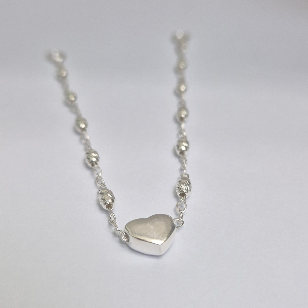 PULSERA TEJIDO CORAZON PLATA .925 18 CM 3.3 GR (NUEVO)