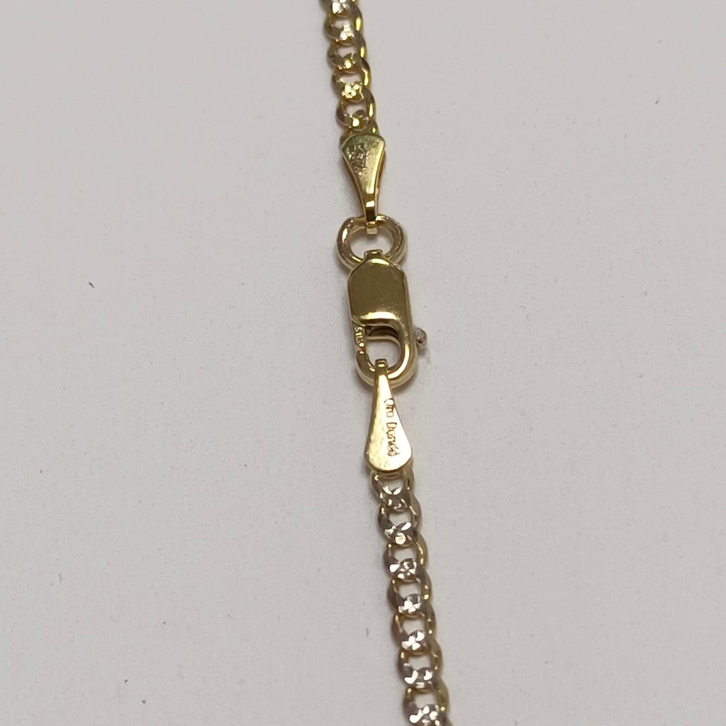 CADENAS BARBADA DIAMANTADA ORO 14K 60 CM 6.1 GR (NUEVO)