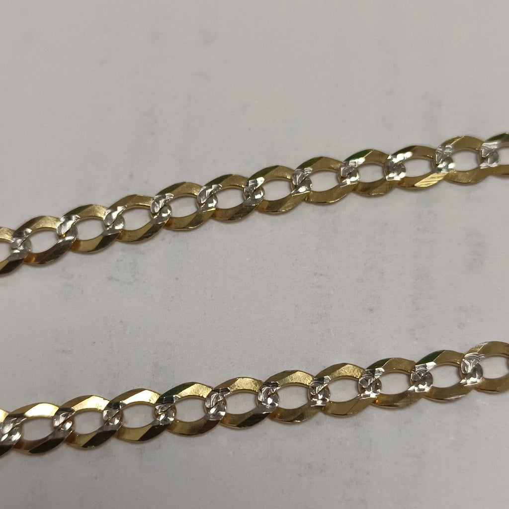 PULSERAS BARBADA DIAMANTADA ORO 14K 21 CM 3.6 GR (NUEVO)