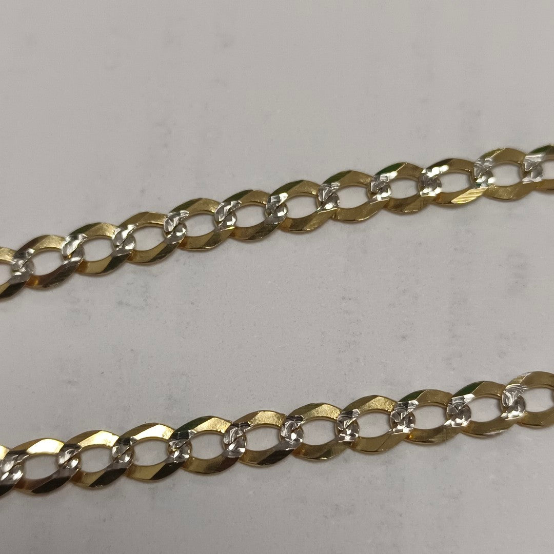 PULSERAS BARBADA DIAMANTADA ORO 14K 21 CM 3.6 GR (NUEVO)