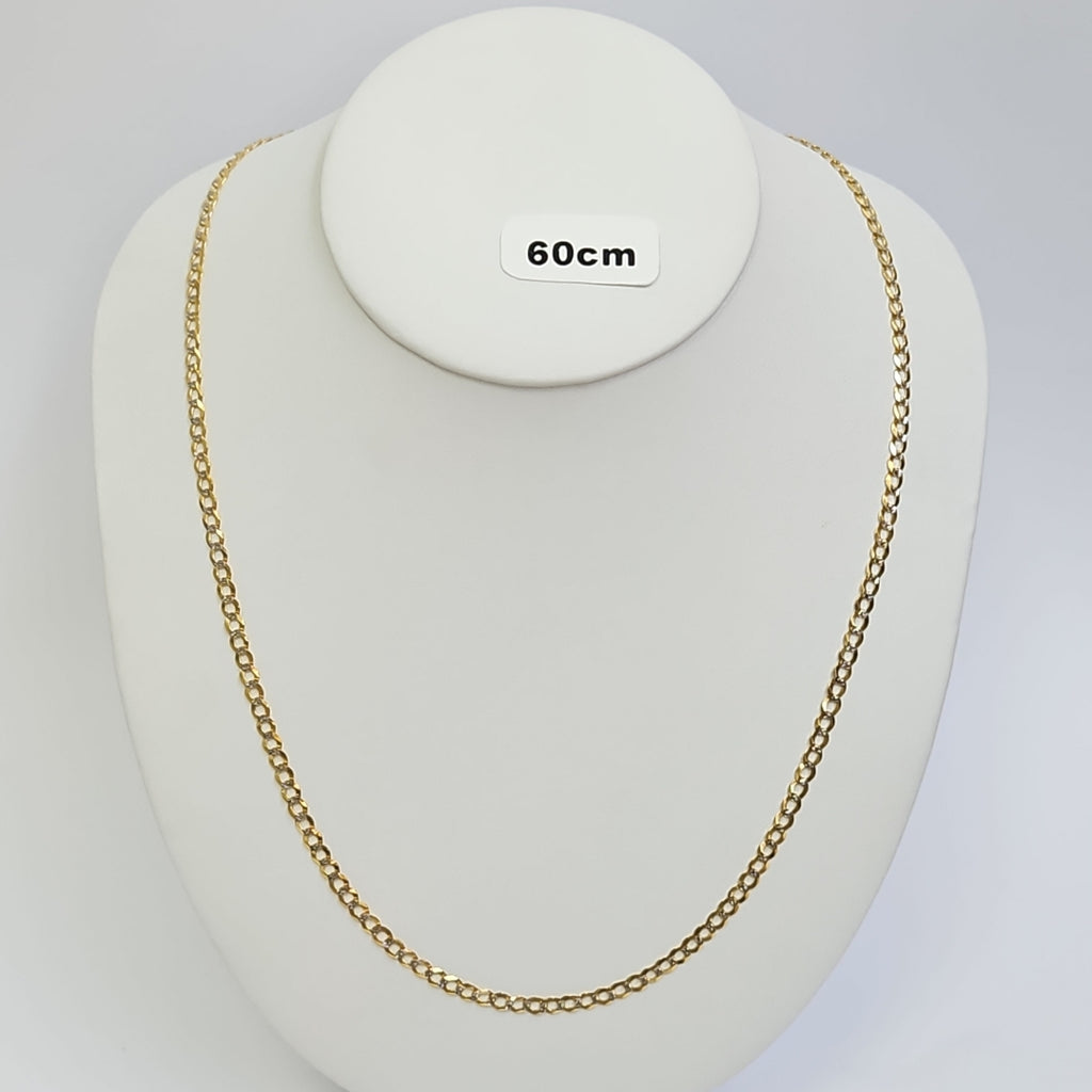 CADENAS BARBADA DIAMANTADA ORO 14K 60 CM 9.5 GR (NUEVO)