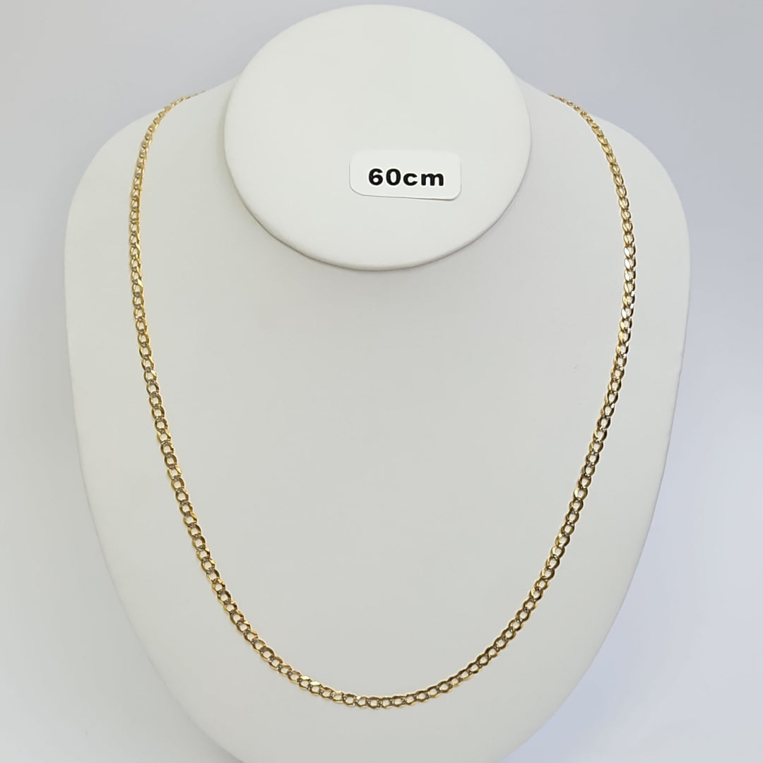 CADENAS BARBADA DIAMANTADA ORO 14K 60 CM 9.5 GR (NUEVO)