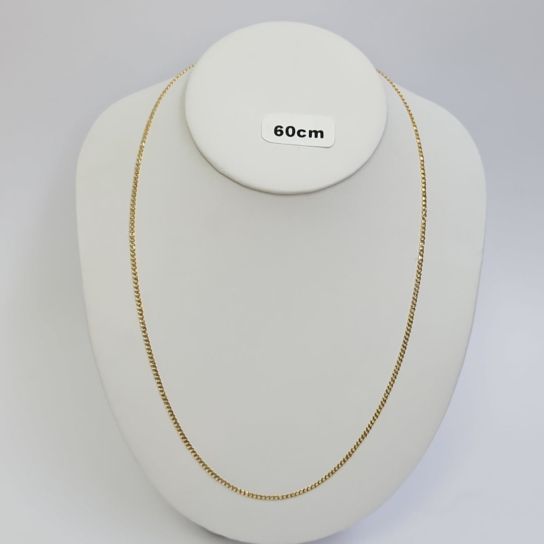 CADENAS BARBADA DIAMANTADA ORO 14K 55 CM 5.7 GR (NUEVO)