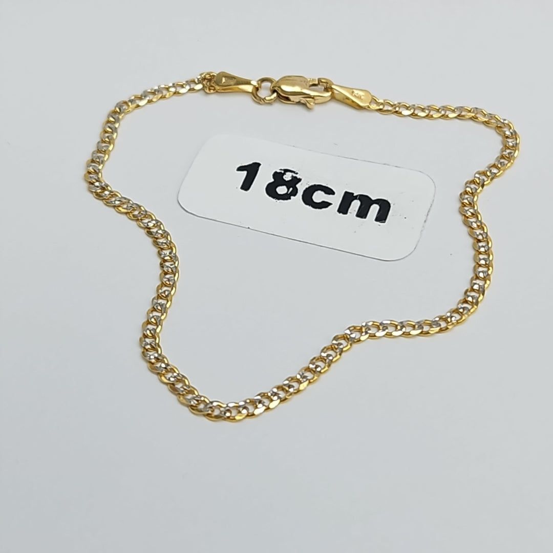 PULSERAS BARBADA DIAMANTADA ORO 14K 18 CM 2.2 GR (NUEVO)