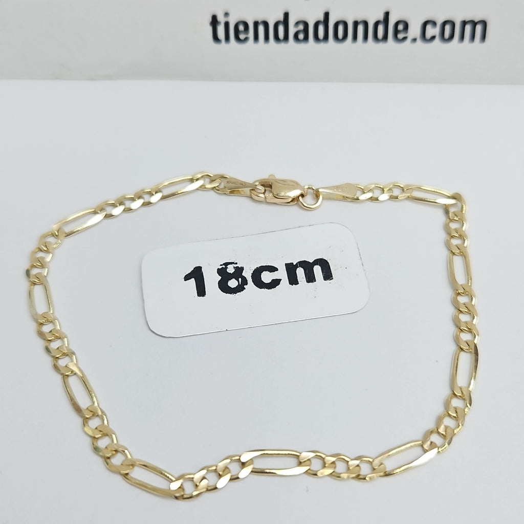 PULSERAS 3X1 ORO 14K 18 CM 2.9 GR (NUEVO)